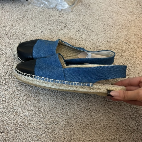 J Crew Made-in-Spain cap toe slingback espadrilles in denim CA077 - Picture 4 of 4